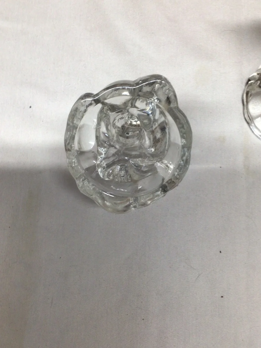 Clear Glass Angel Figurine Pair - Decorative Home Accent   candle holders  Xmas